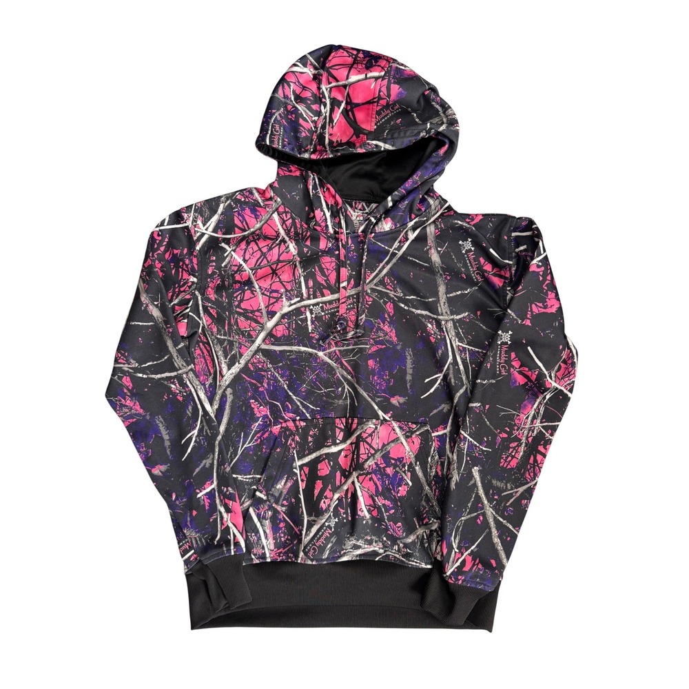Moon Shine Camo Muddy Girl Pink Camouflage Hoodie Pullover Small